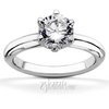Round Cut Plain Diamond Bridal Ring Six Prong Setting