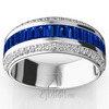 Blue Sapphire and Diamond Woman Anniversary Ring (1/2 ct. tw. Diamonds)