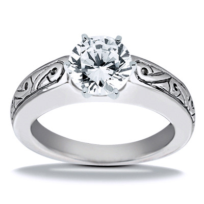 Antique Solitaire Diamond Engagement Ring - view 14