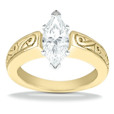 Antique Solitaire Diamond Engagement Ring - view 8