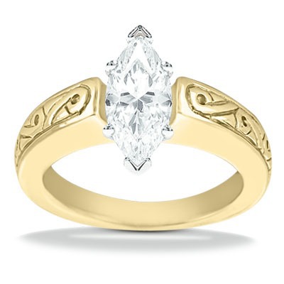 Antique Solitaire Diamond Engagement Ring - view 8 of 22