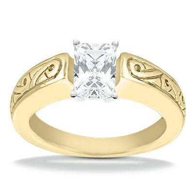 Antique Solitaire Diamond Engagement Ring - view 4