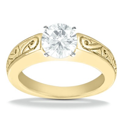 Antique Solitaire Diamond Engagement Ring - view 3