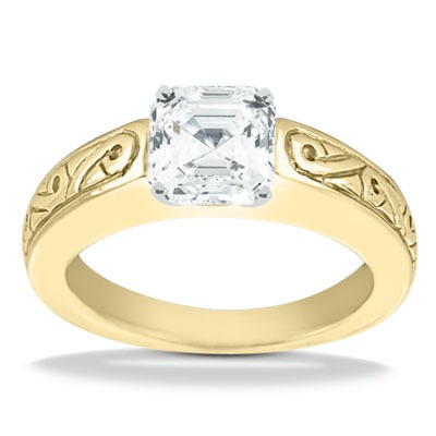 Antique Solitaire Diamond Engagement Ring - view 2