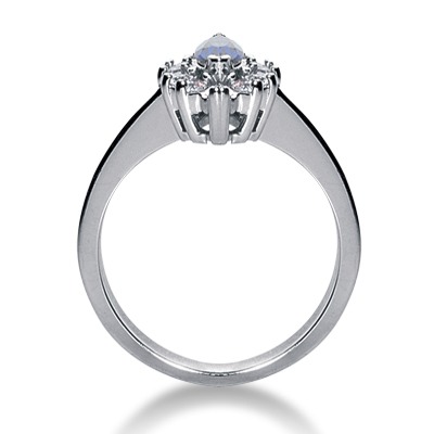  Marquise Cut Diamond & Sapphire Ring (0.10 ct.tw.) - view 2