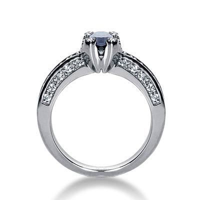 Pave Set Diamond & Sapphire Ring (0.44 ct.tw.) - view 2 of 2