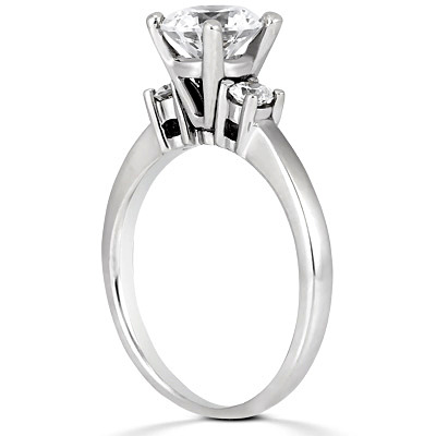 Three Stone Prong Set Diamond Engagement Ring (0.20 ct.tw) - view 3