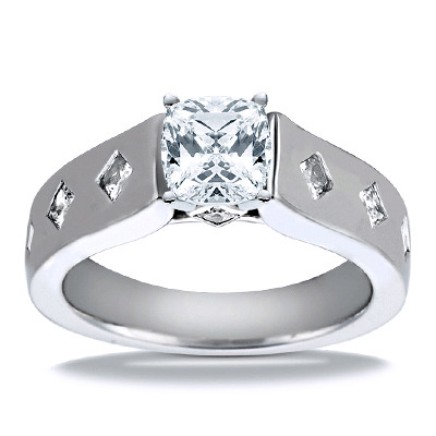 Princess Cut Cathedral Style Diamond Engagement Ring (0.56 ct. t.w.) - view 22