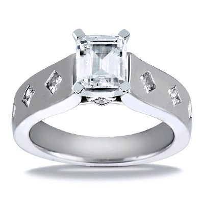 Princess Cut Cathedral Style Diamond Engagement Ring (0.56 ct. t.w.) - view 21