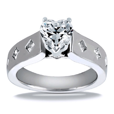 Princess Cut Cathedral Style Diamond Engagement Ring (0.56 ct. t.w.) - view 20