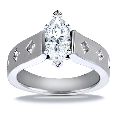 Princess Cut Cathedral Style Diamond Engagement Ring (0.56 ct. t.w.) - view 19