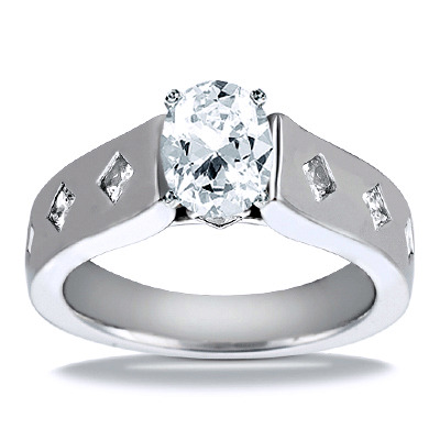 Princess Cut Cathedral Style Diamond Engagement Ring (0.56 ct. t.w.) - view 18