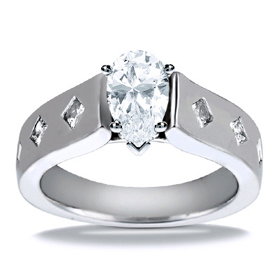 Princess Cut Cathedral Style Diamond Engagement Ring (0.56 ct. t.w.) - view 17