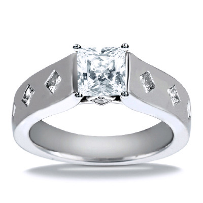 Princess Cut Cathedral Style Diamond Engagement Ring (0.56 ct. t.w.) - view 16