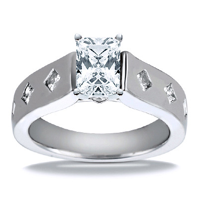 Princess Cut Cathedral Style Diamond Engagement Ring (0.56 ct. t.w.) - view 15