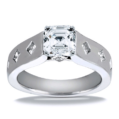 Princess Cut Cathedral Style Diamond Engagement Ring (0.56 ct. t.w.) - view 13