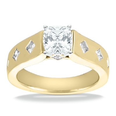 Princess Cut Cathedral Style Diamond Engagement Ring (0.56 ct. t.w.) - view 11