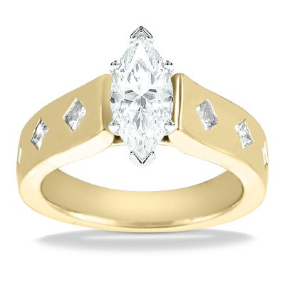 Princess Cut Cathedral Style Diamond Engagement Ring (0.56 ct. t.w.) - view 8