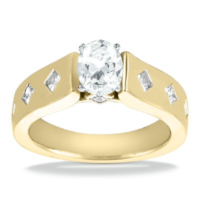 Princess Cut Cathedral Style Diamond Engagement Ring (0.56 ct. t.w.) - view 7