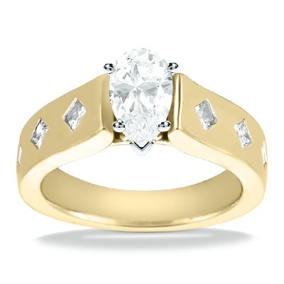 Princess Cut Cathedral Style Diamond Engagement Ring (0.56 ct. t.w.) - view 6