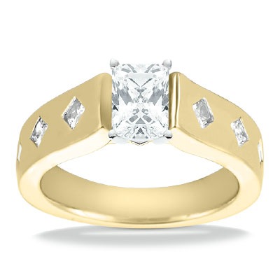 Princess Cut Cathedral Style Diamond Engagement Ring (0.56 ct. t.w.) - view 4