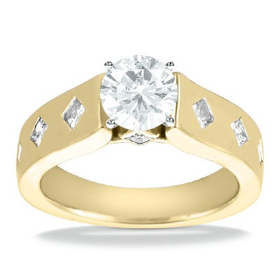 Princess Cut Cathedral Style Diamond Engagement Ring (0.56 ct. t.w.) - view 3