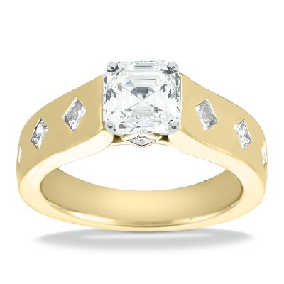 Princess Cut Cathedral Style Diamond Engagement Ring (0.56 ct. t.w.) - view 2