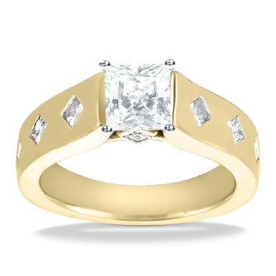 Princess Cut Cathedral Style Diamond Engagement Ring (0.23 ct. t.w.) - view 8 of 26