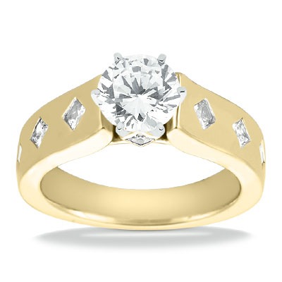 Princess Cut Cathedral Style Diamond Engagement Ring (0.23 ct. t.w.) - view 6