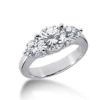 Round Cut Three Stone Diamond Engagement Ring (1.00 ct.tw.) - view 3