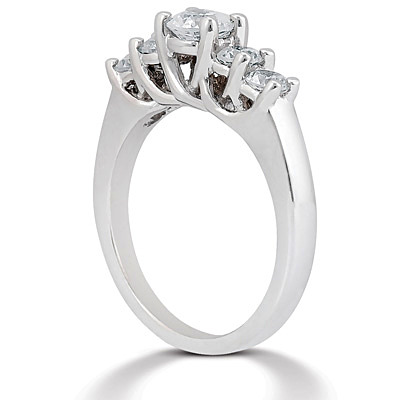 5 Stone Round Cut Trellis Diamond Ring (1.20 ct. tw.) - view 2