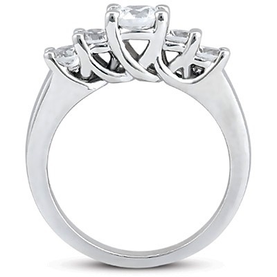 5 Stone Round Cut Trellis Diamond Ring (1.20 ct. tw.) - view 3 of 3