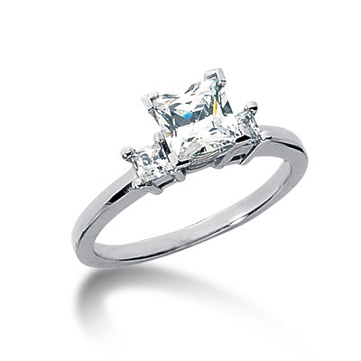 Princesss Cut Prong Set Diamond Engagement Ring (0.34 ct.tw.) - view 3 of 25