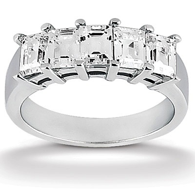 Emerald Cut Prong Set Diamond Wedding Band (1.25 ct.tw) - view 1 of 3