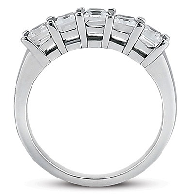 Emerald Cut Prong Set Diamond Wedding Band (1.25 ct.tw) - view 2