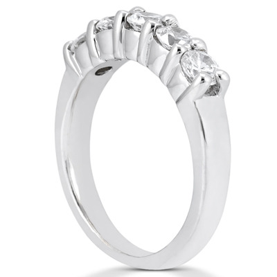 0.50 ct. Five Stone Round Cut Diamond Wedding Band - view 3