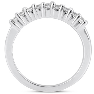 0.90 ct. Nine Stone Round Cut Diamond Wedding Ring - view 2