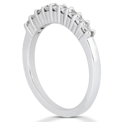 0.90 ct. Nine Stone Round Cut Diamond Wedding Ring - view 3