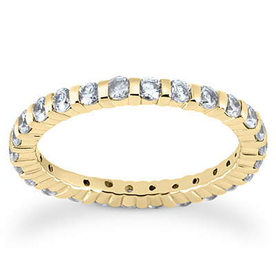 0.92 ct. Round Cut Bar Set Diamond Eternity Wedding Band - view 2