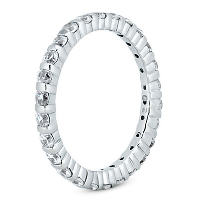 0.92 ct. Round Cut Bar Set Diamond Eternity Wedding Band - view 3