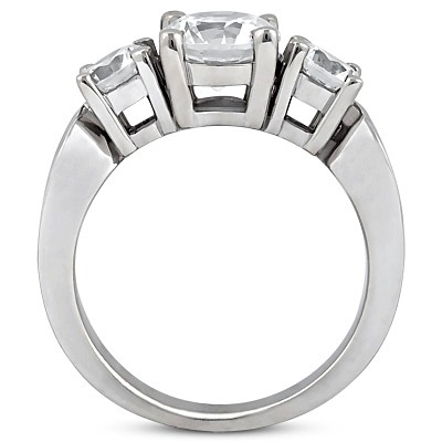 Round Cut Three Stone Diamond Engagement Ring (0.70 ct.tw.) - view 2