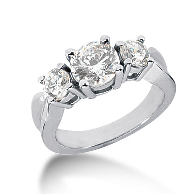 Round Cut Three Stone Diamond Engagement Ring (0.70 ct.tw.) - view 3