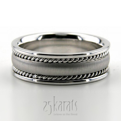 Brushed Round Handcrafted Wedding Ring - view 2