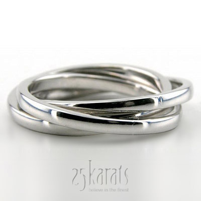 Fine Shiny Rolling Ring Wedding Band  - view 2