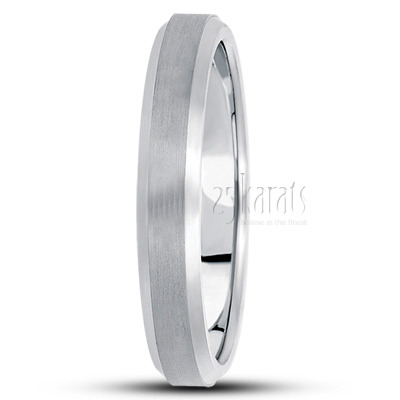 Beveled Edge Satin Diamond Cut Wedding Ring  - view 12