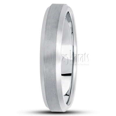 Beveled Edge Satin Diamond Cut Wedding Ring  - view 6