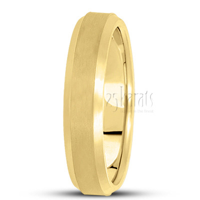 Beveled Edge Satin Diamond Cut Wedding Ring  - view 10