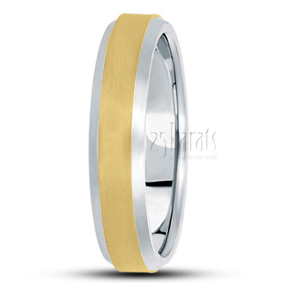 Beveled Edge Satin Diamond Cut Wedding Ring  - view 11