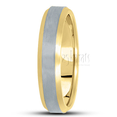 Beveled Edge Satin Diamond Cut Wedding Ring  - view 13