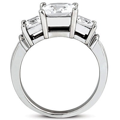 Princesss Cut Prong Set Diamond Engagement Ring (0.80 ct.tw.) - view 2